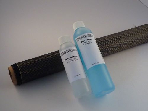 Carbon fiber cloth plain weave kit and 6oz epoxy resin