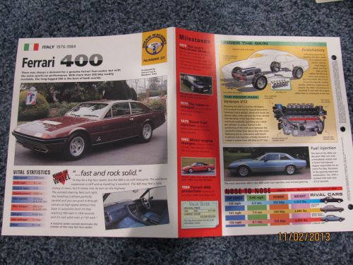 ★★ ferrari 400 collector brochure specs info 1976/1977/1978/1979/1980/1981/1982