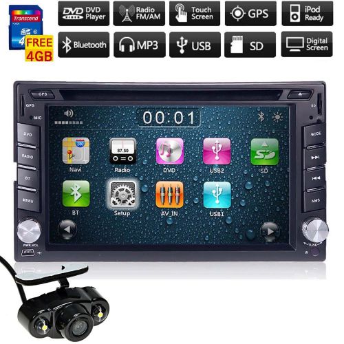 Camera+new 6.2" double 2din in dash car stereo dvd player gps navi radio sd card