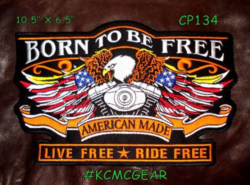 Born to be free eagle american made with v twin center patch