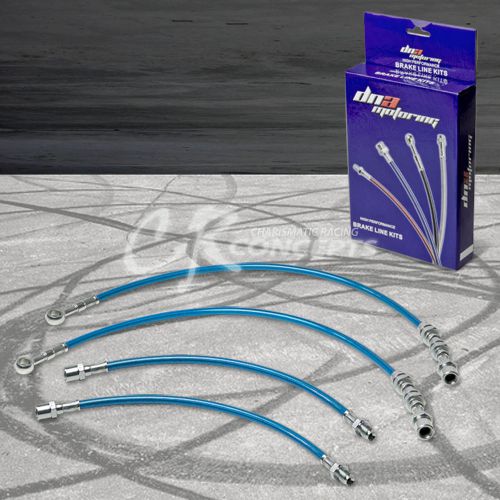 High performance stainless steel braided brake line 86-91 supra mark iii 7m blue