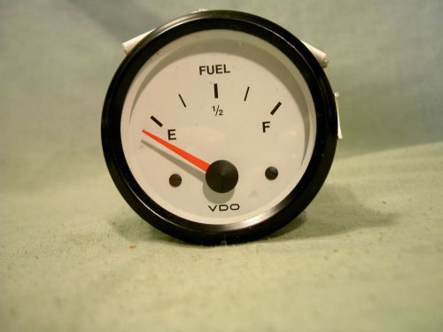 Vdo fuel gauge  no box new white with black 2 5/8&#034; diameter