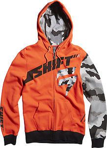 Shift suppressor mens zip up hoodie red/camo