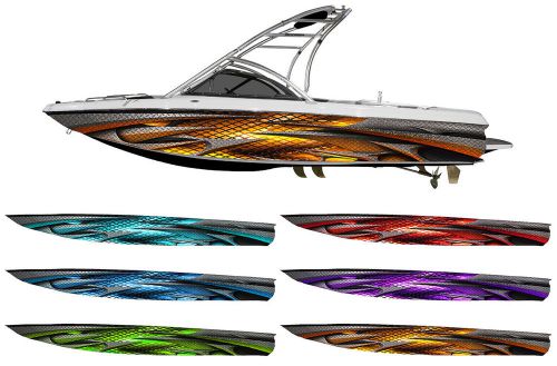 Hades tribal boat wrap - customized for your boat - wakeboarding - diamond plate