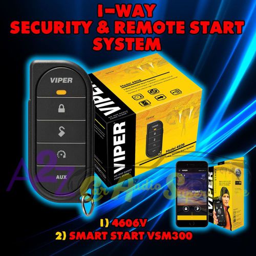 New viper 4606v 1 way car alarm and remote start + vsm300 smart start