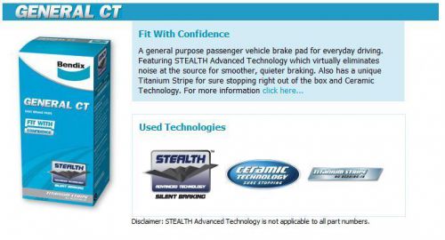 Bendix gct front brake pads mitsubishi outlander 03-09 ze zf zg lancer ch 04-08