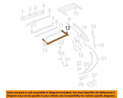 Chrysler oem 11-14 200 retractable top-rear bow 68026893aa