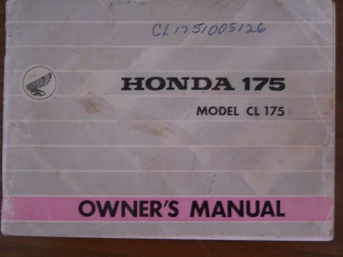 1968 honda cl175 owner&#039;s manual