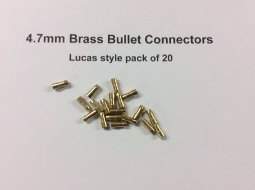 4,7 mm brass  bullet connectors lucas pack of 20 mga mgb mgc triumph landrover