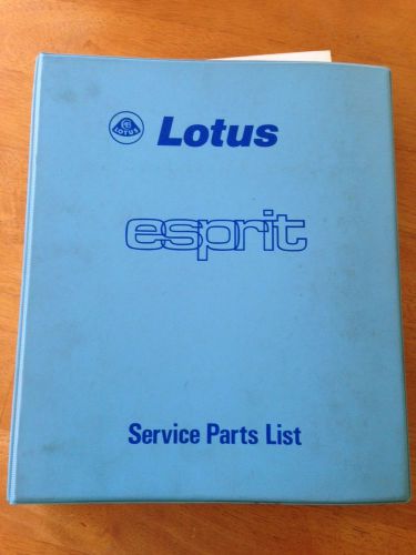 Lotus esprit service parts list (a079t0325z) issued 06/1979, service letters
