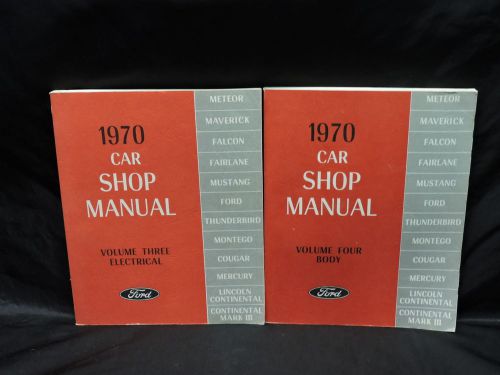 Lot 2 1970 ford card shop manuals vol 3 &amp; 4 mustang thunderbird falcon lincoln
