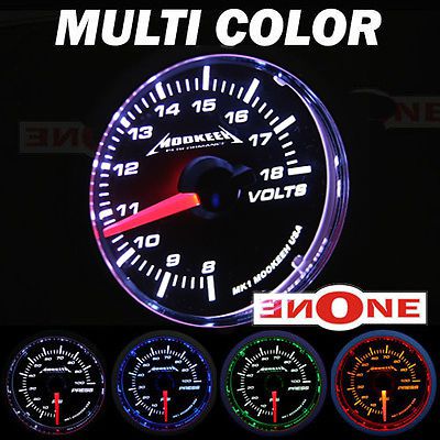 Mookeeh 52mm black 4 color volt gauge