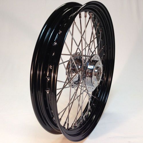 19 x 2.50 40 spoke black wheel for harley sportster, dyna, bobber, nightster,