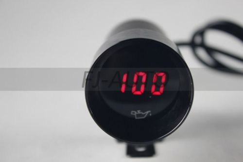 37mm black compact micro digital smoked lens oil pressure gauge auto car gauge