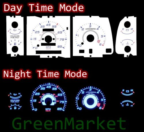 91-94 ford ranger w/ rpm white face blue indiglo glow gauges