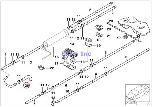 Bmw genuine fuel feed fuel injection hose elbow e8x13x70 e38