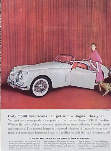 1958 jaguar xk 150 roadster original vintage ad c my store 4more   5+= free ship