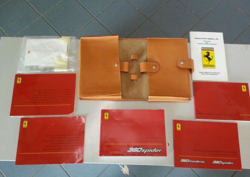 2004 ferrari 360 modena spider owners supplemental manuals with leather booklet.