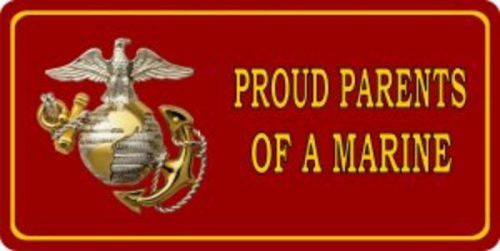 Proud parents of a marine photo license plate