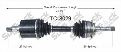 Tacoma toyota cv axle shaft 95-00 to-8029 6940n locking hubs to8029 new