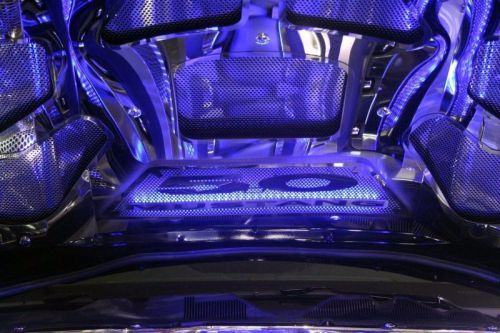 Mustang hood panel vanity plate illuminated perforated gt 2011-2012-273037 green