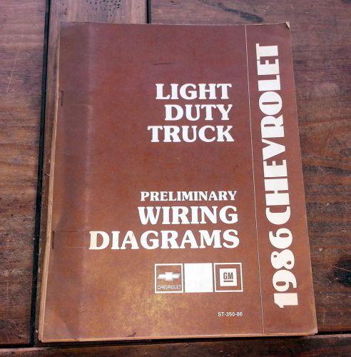 1986 light duty chevy truck wiring diagrams chevrolet gm shop service manual