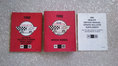 1990 chevrolet corvette shop service repair manual 3 book set original gm