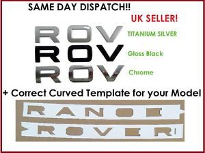 Range rover bonnet badges chrome gloss black titanium silver l322 sport evoque