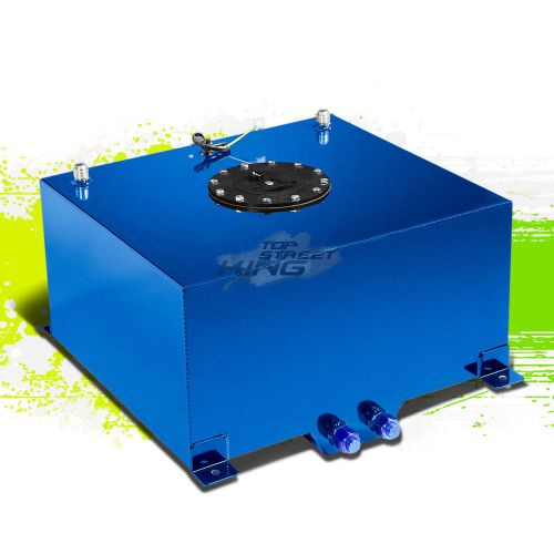 10 gallon lightweight race blue aluminum gas fuel cell tank+ sender 17x17x9"