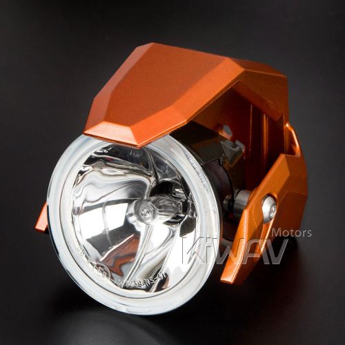 3" round fog lamp halogen h3 12v 55w ece orange shield x1pce for café racer