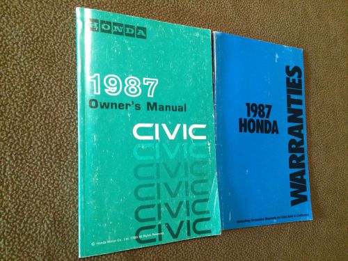 1987 honda civic owners manual guide book operating instructions