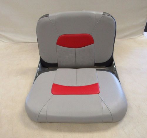 Tracker vinyl folding fishing seat gray / burgundy 18 3/8" x 14" x 15 5/8" boat