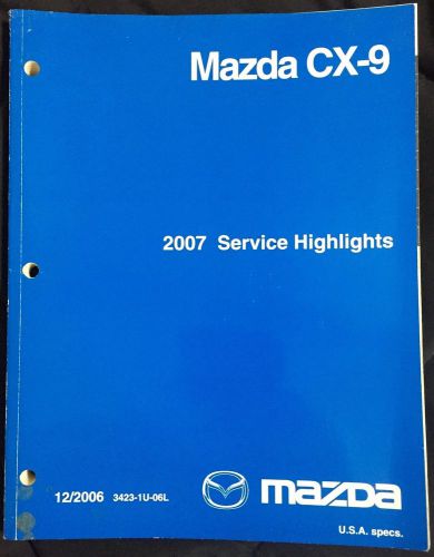 2007 mazda cx-9 factory oem service highlights manual