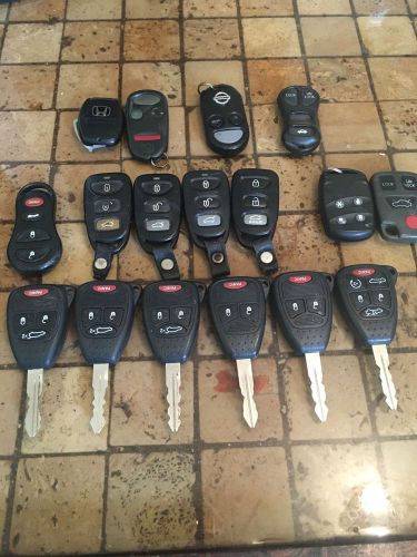Remote key fob lot of 17 dodge hyundai honda nissan lincoln.