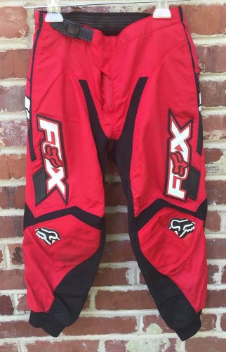 Fox racing 180 motocross youth pants mx atv red black kids boys size 10 26 youth