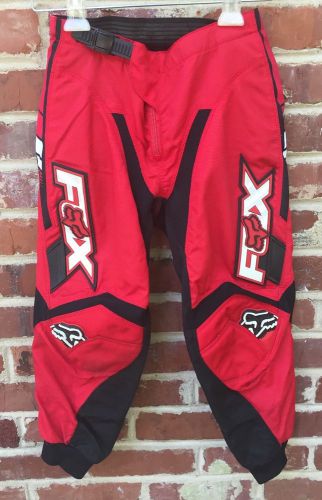 Fox racing 180 motocross youth pants mx atv red black kids boys size 10 26 youth
