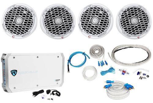4) rockford fosgate pm2652 6.5&#034; marine component speakers+6-ch amplifier+amp kit