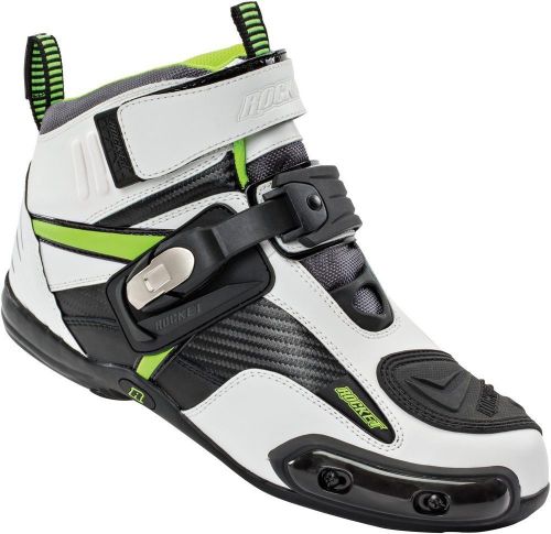 Joe rocket atomic motorcycle boot - white/hi-vis neon yellow