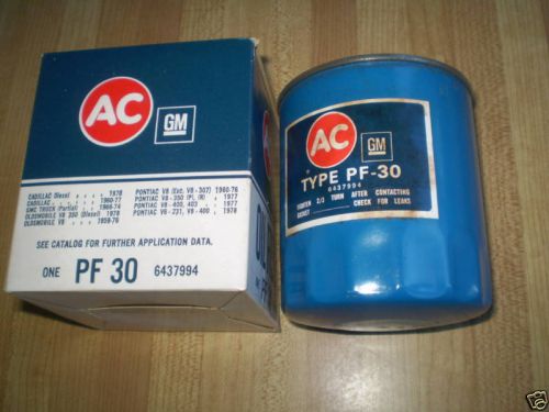 1960-77 cadillac gm ac-gm oil filter nos in box pf-30 original gm filter