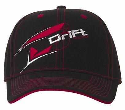 Drift men&#039;s &#034;d&#034; baseball cap / hat - osfm - black / red 5245-500