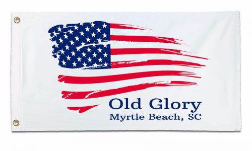 Custom boat flag tattered american flag