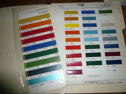 1972 vw sherwin williams and ditzler color chip paint sample
