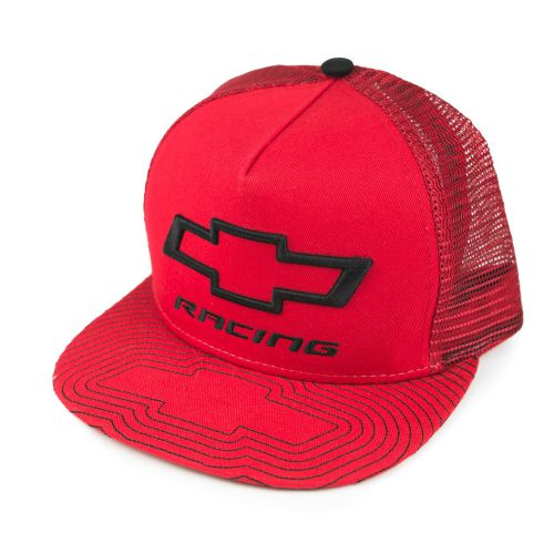 Chevy racing bowtie trucker hat - red - free shipping