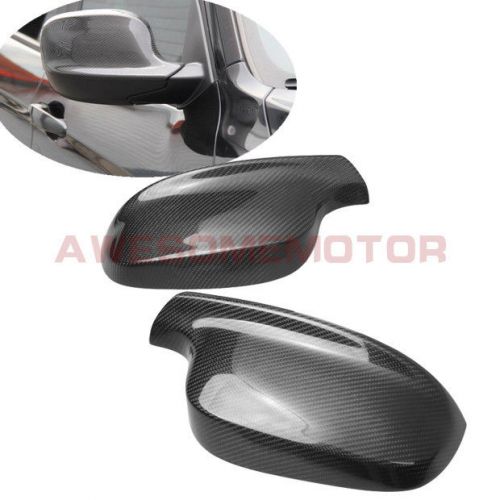Pair carbon fiber rear view mirror cover for 10 11 12 13 bmw x1 e84 x3 f25 am