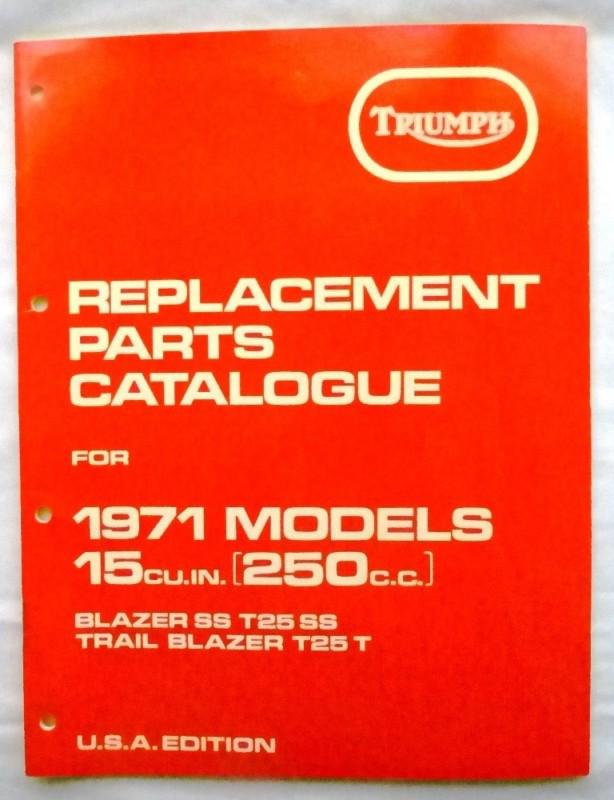 1971 triumph replacement parts catalogue new, unused - blazer & trail blazer