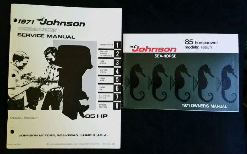 1971 johnson outboard service and owners manuals 85hp 85esl71
