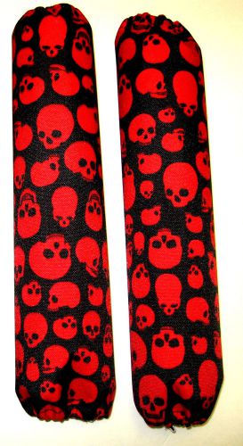 Shock protector covers arctic cat sled red skulls snowmobile set 2