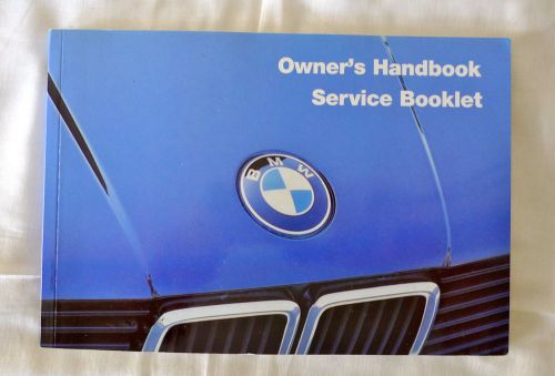 1986 bmw 325 325e 325es owner&#039;s handbook service booklet