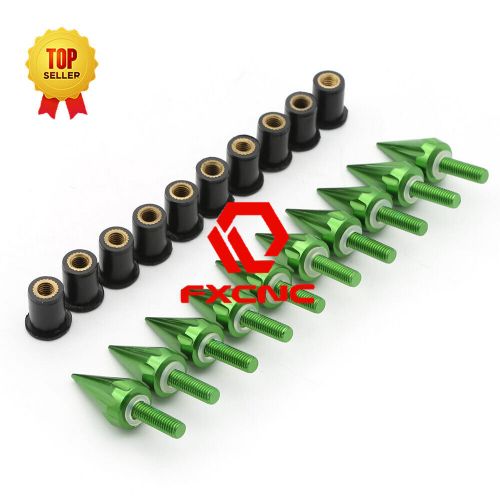 10PCS M5 Universal Motorcycle Windscreen Windshield CNC Bolts Screw Nut Green, US $8.59, image 8