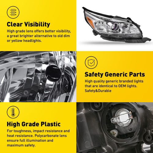 Fit 2013-2015 Chevy Malibu LT LTZ Passenger Side Projector Headlight Replacement, US $90.99, image 2